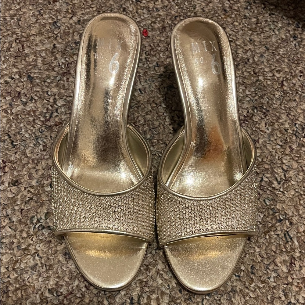 Mix No. 6 Shimmering Gold Mules
